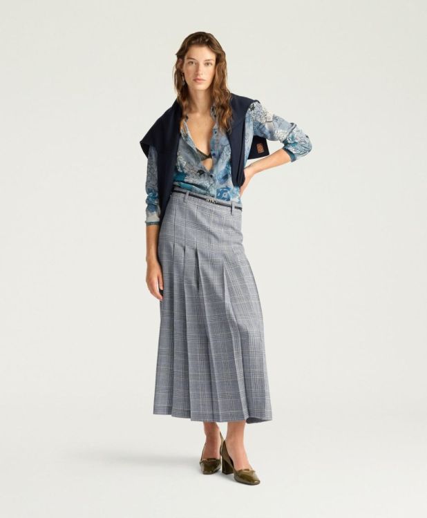 Momoni Skirt Plated Checks (SIDNEY-8582AVIOMULTI) - UNO Knokke