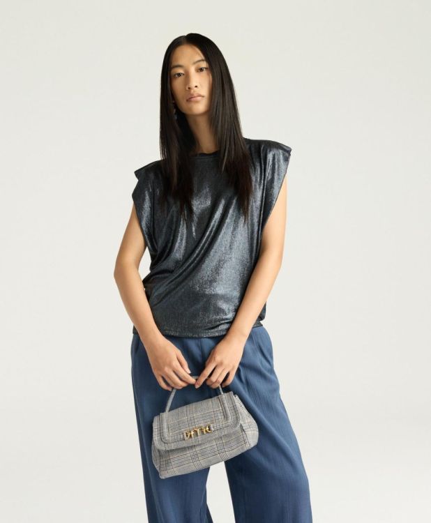 Momoni T-Shirt Metallic  (IVY-0770PETROLIO) - UNO Knokke