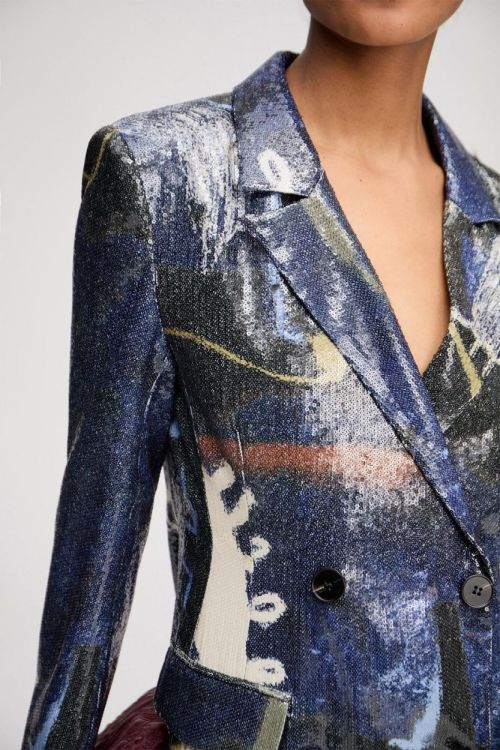 Munthe Blazer Dress Paillette Multi (LAURELEE-46NAVY) - UNO Knokke