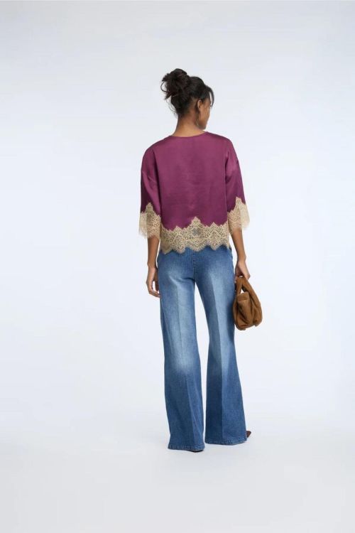 Munthe Blouse Silk Dentelle (CAFIRA-72PLUM) - UNO Knokke