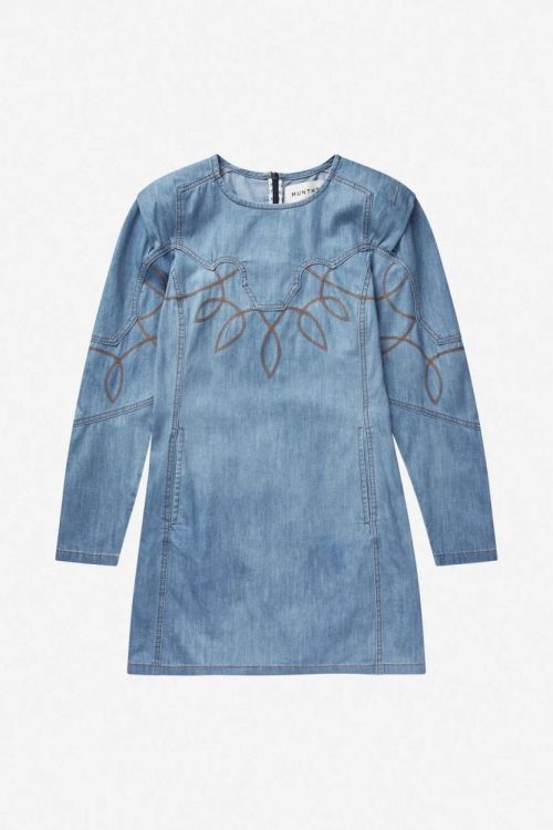 Munthe Jeansdress Embroidery (TASLA-36BLUE) - UNO Knokke