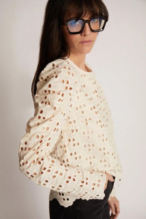 Munthe Blouse Ajour (TRISTA-54CREME) - UNO Knokke