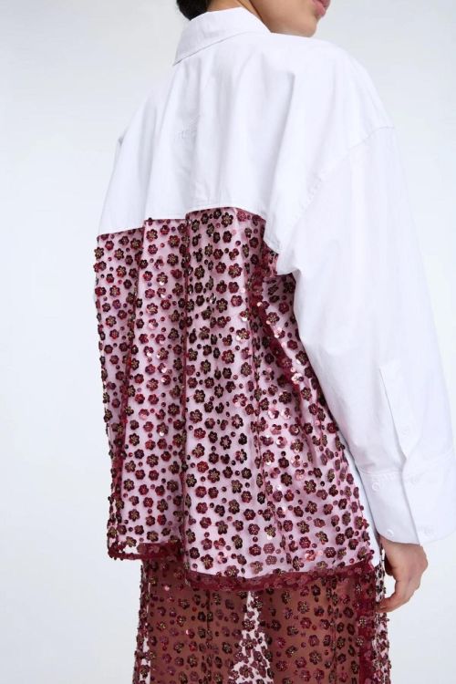 Munthe Shirt Paillet Detail (CONTARIO-33WHITE) - UNO Knokke