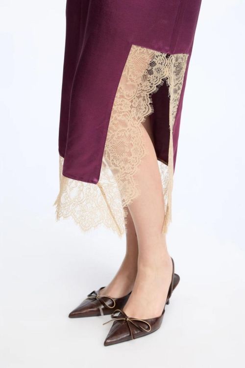 Munthe Skirt Silk Dentelle (CHLOA-72PLUM) - UNO Knokke