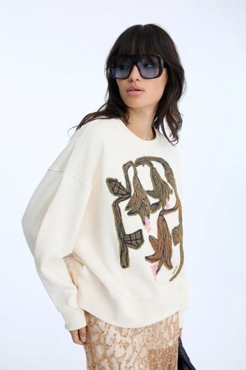 Munthe Sweater Embroidery  (NAKOA-54CREME) - UNO Knokke