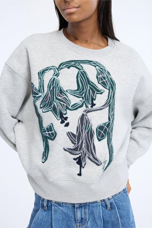 Munthe Sweater Embroidery  (NAKOA-80LIGHTGREY) - UNO Knokke