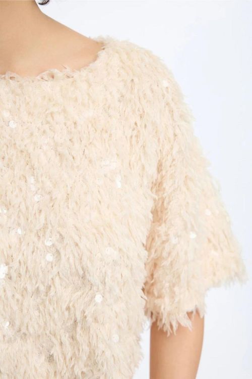 Munthe Top Fluffy Paillettes (VALENCE-54CREME) - UNO Knokke