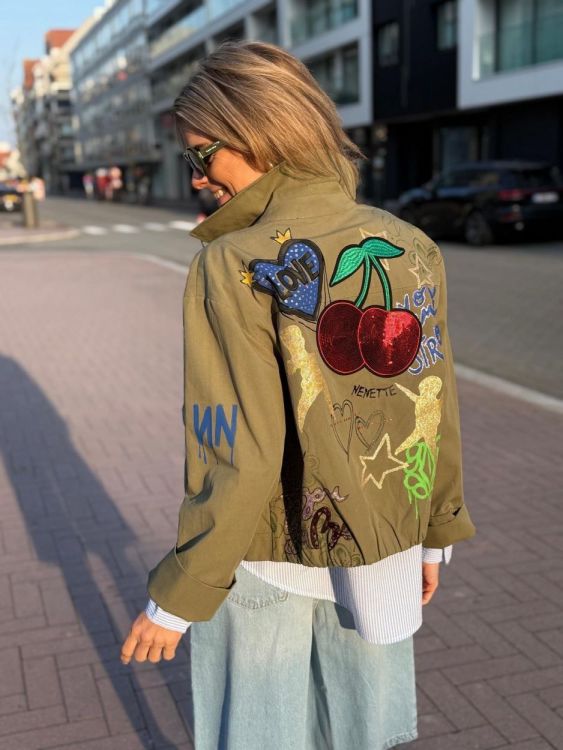 Nenette Jacket Painted Print Cherry (VESPER-0308) - UNO Knokke