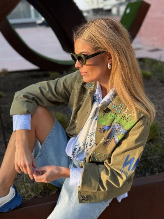 Nenette Jacket Painted Print Cherry (VESPER-0308) - UNO Knokke