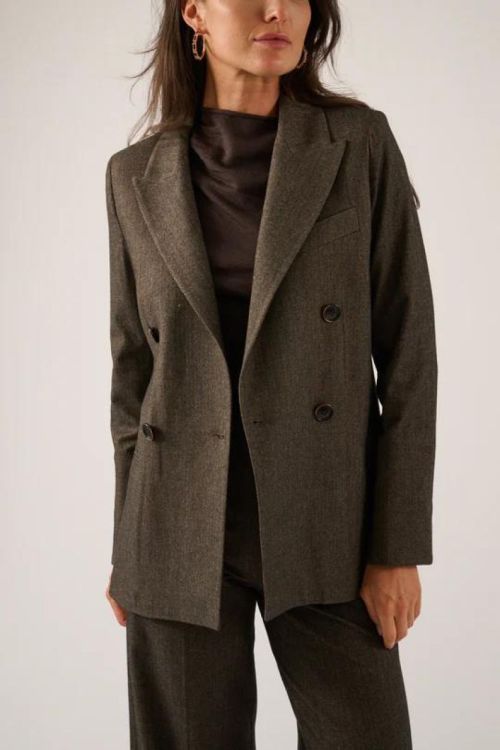 Oscar the collection Blazer Herringbone (RULPHO-CHOCOLATE) - UNO Knokke