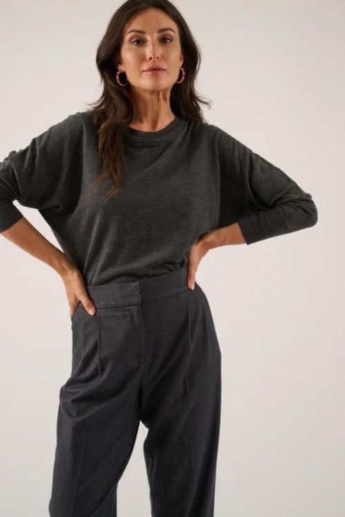 Oscar the collection Pull Boatneck (ROPE-SHADOWGREY) - UNO Knokke