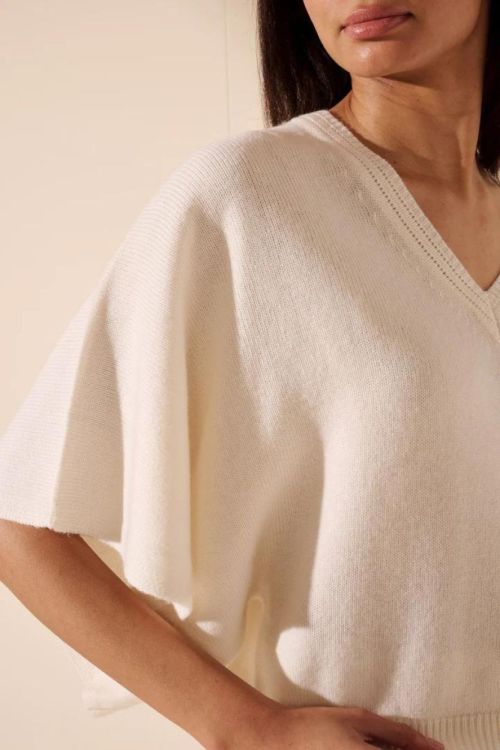 Oscar the collection Pull Poncho V (CLEMENCE-ECRU) - UNO Knokke