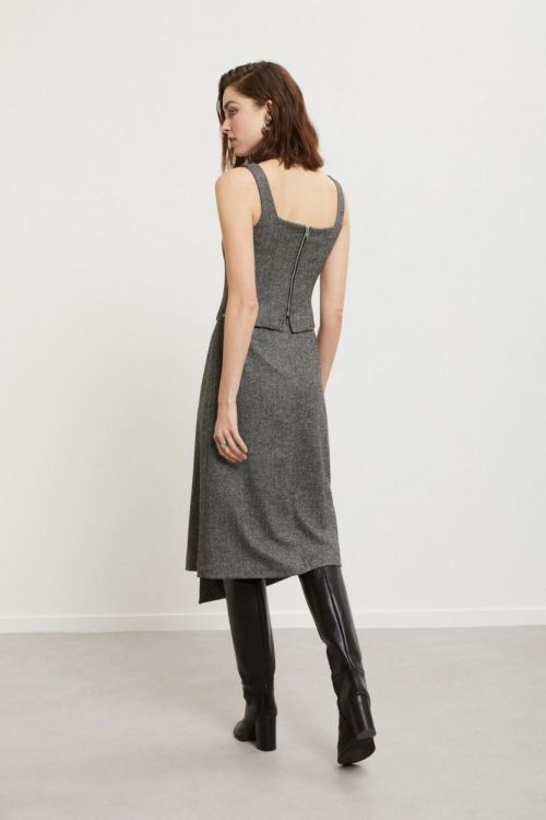 Ottodame Skirt Tweed (DN6252-NERO) - UNO Knokke