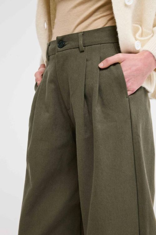 Our Sister Pant Wide Plated (PANTSMOKEY-KHAKI) - UNO Knokke