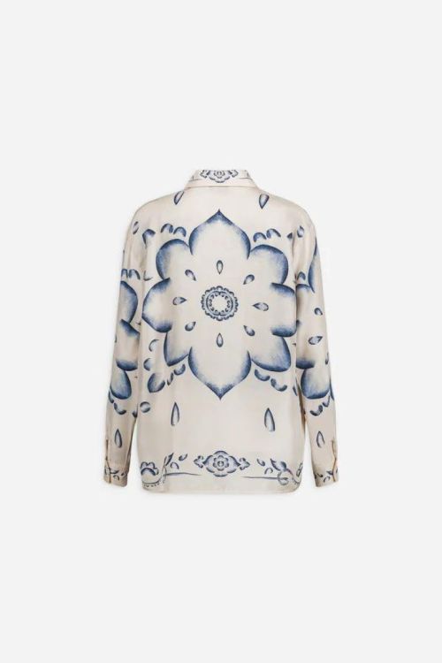 Paul & Joe Blouse Silk Blue Flower (GALLILEE-ECRU12) - UNO Knokke