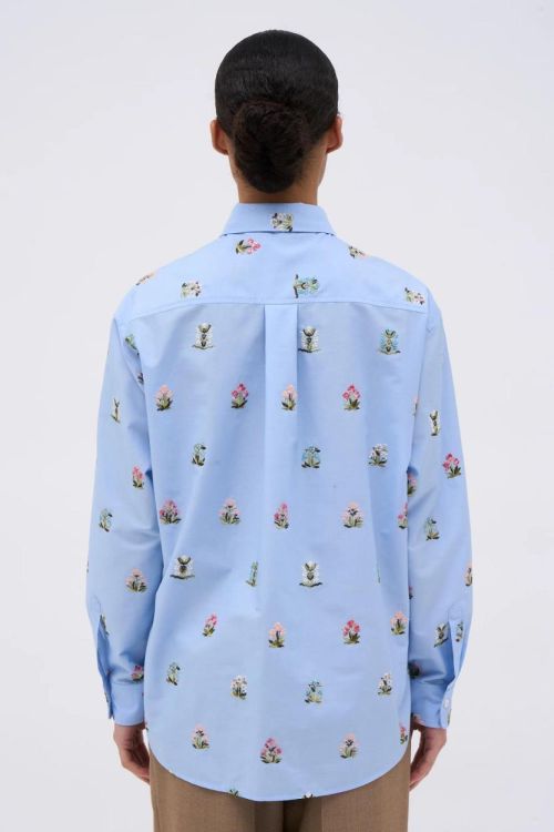 Paul & Joe Shirt Embroided Flower (COLIGNY-SKYBLUE32) - UNO Knokke