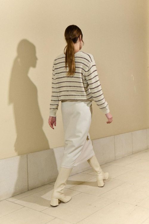 Sita Murt Pull V Bouclé Stripe (550503-0000) - UNO Knokke