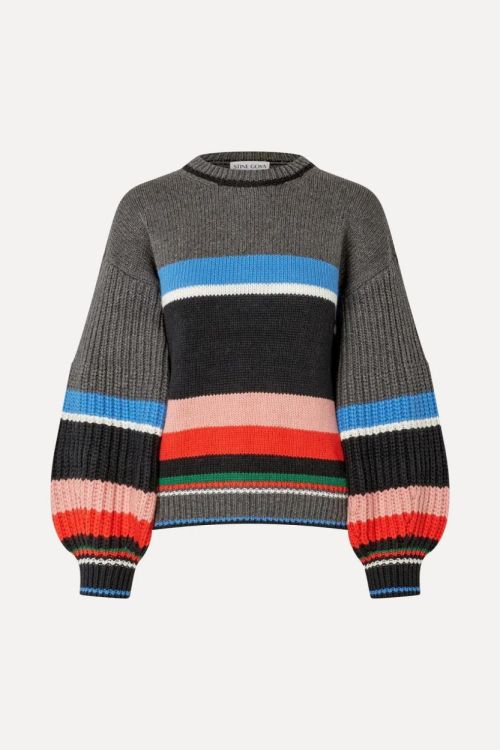 Stine Goya Sweater Crewneck Wool (K0532421-CHUNKYSTRIPES) - UNO Knokke