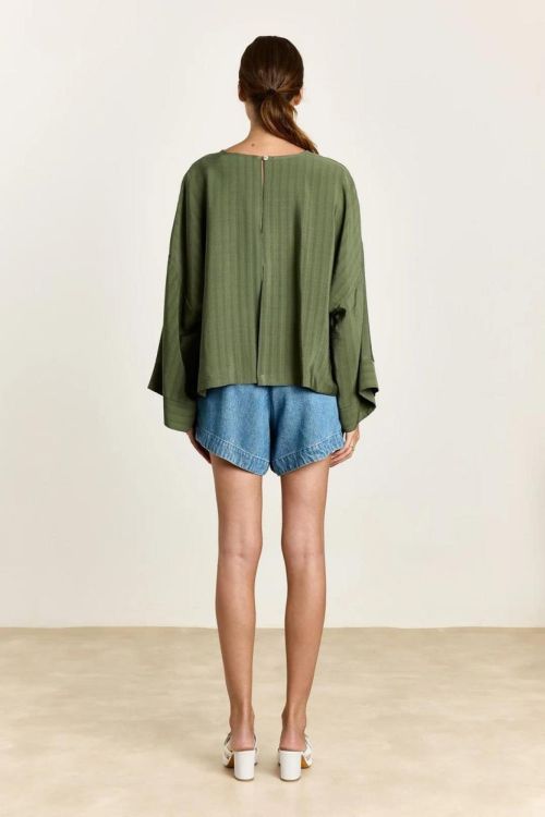 Studio Clique Blouse Butterfly Sleeve (CARINA-PESTO) - UNO Knokke