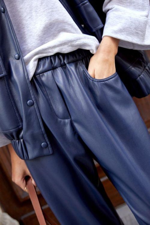 Studio Clique Pant Ecoleather  (JEANNE-NAVY) - UNO Knokke