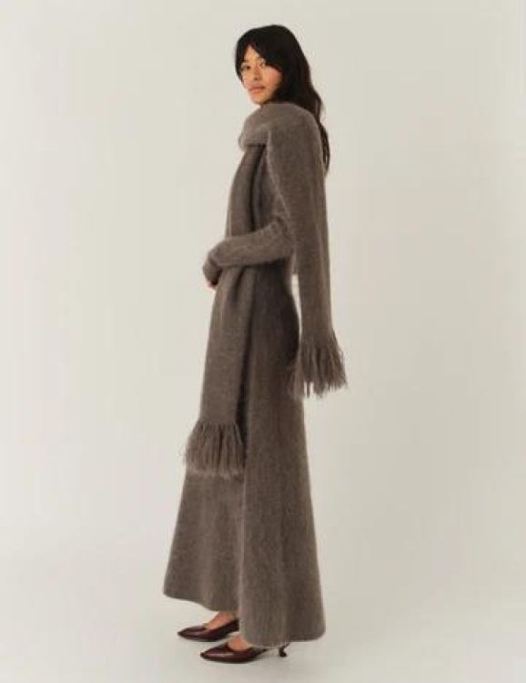 The Garment Dress Long Mohair (21538-GREYMELANGE602) - UNO Knokke