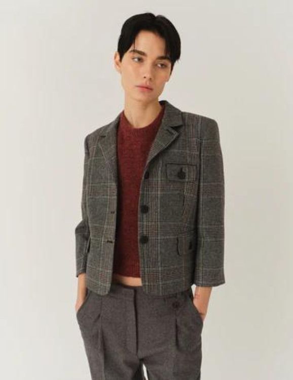 The Garment Jacket Check (21789-GREYCHECK950) - UNO Knokke