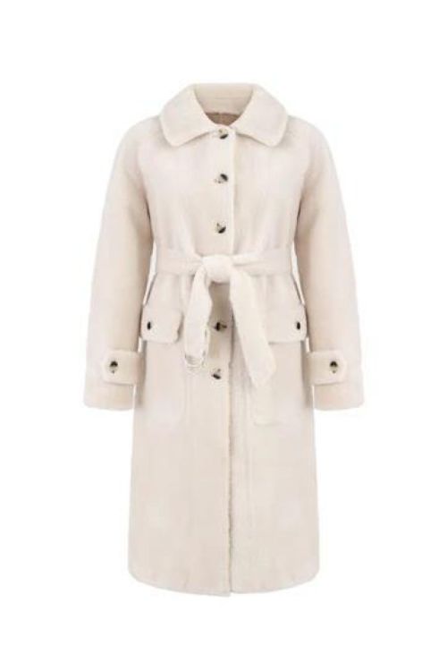 Urbancode Coat Mouton Long (BJ20014-RICE) - UNO Knokke