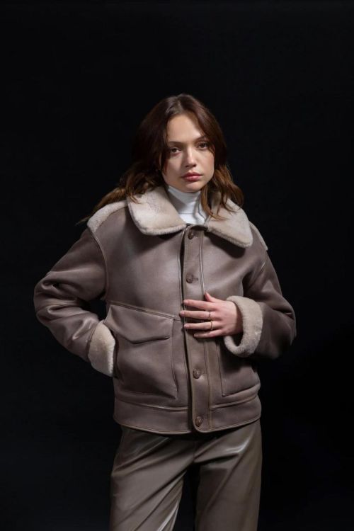 Urbancode Jacket Mouton Reversible (BJ20013-TAUPE) - UNO Knokke