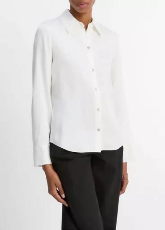 Vince Blouse Silk Buttondown (V126113127-101OWH) - UNO Knokke