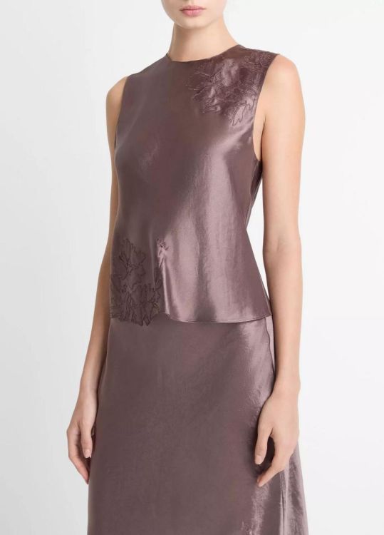 Vince Top Satin Flower (V133713147-548SMB) - UNO Knokke