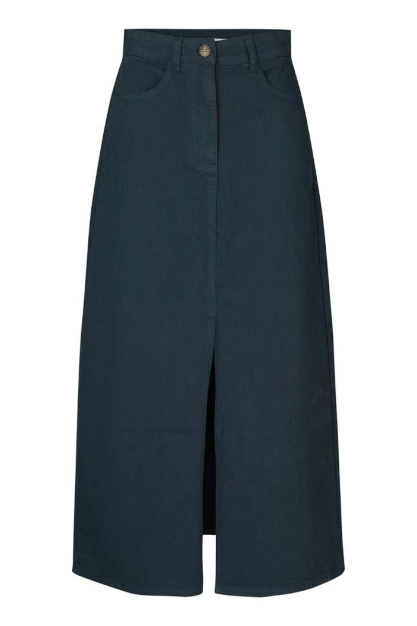Rabens Saloner Skirt Cotton Fishtale (MARGIE-NAVY) - UNO Knokke