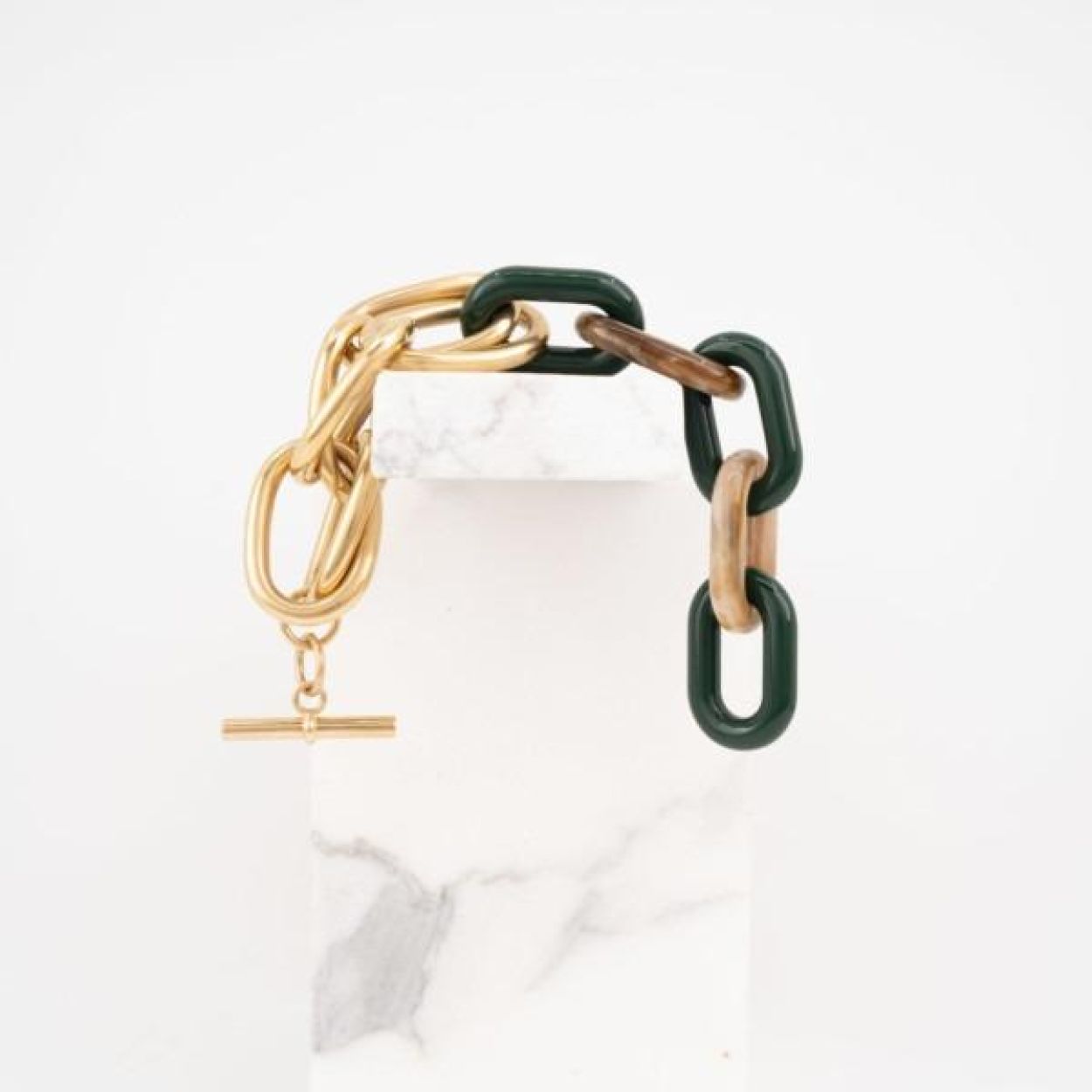 Souvenirs De Pomme Bracelet Chain Comby (CHA29a-COBALTGREENMIX) - UNO Knokke
